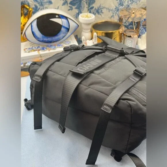 🆕 GANNI 🧿 NWOT Black Recycled Tech Backpack - Picture 8 of 12